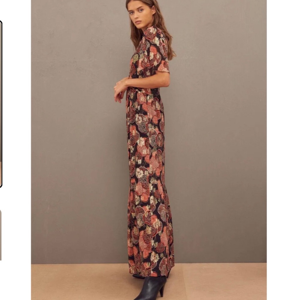ba&sh Floral Maxi Dress - Black and Red - Picture 3 of 12